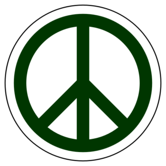 Peace Sign Sticker (Dark Green)